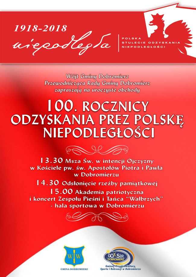 Gmina Dobromierz: 100. rocznica odzyskania przez Polskę niepodległości w gminie Dobromierz