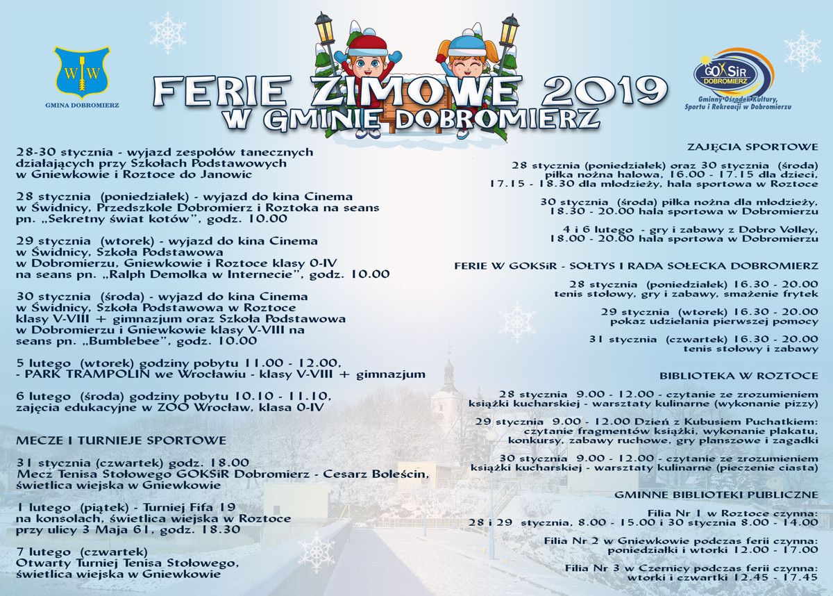 Gmina Dobromierz: Aktywne ferie