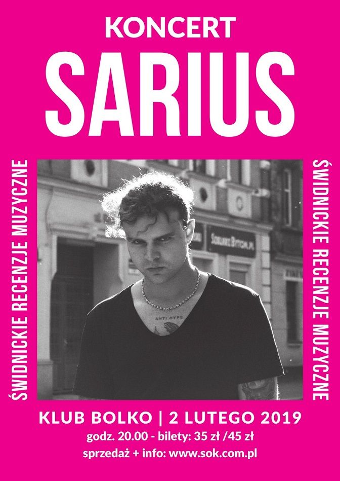 Świdnica: Kończą się bilety na koncert Sariusa! Hip–hop zapanuje w Klubie Bolko