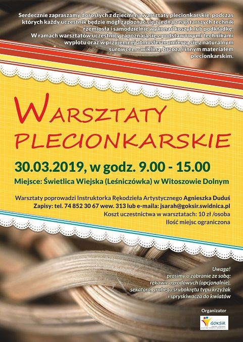 Witoszów Dolny: Przyjdź na warsztaty