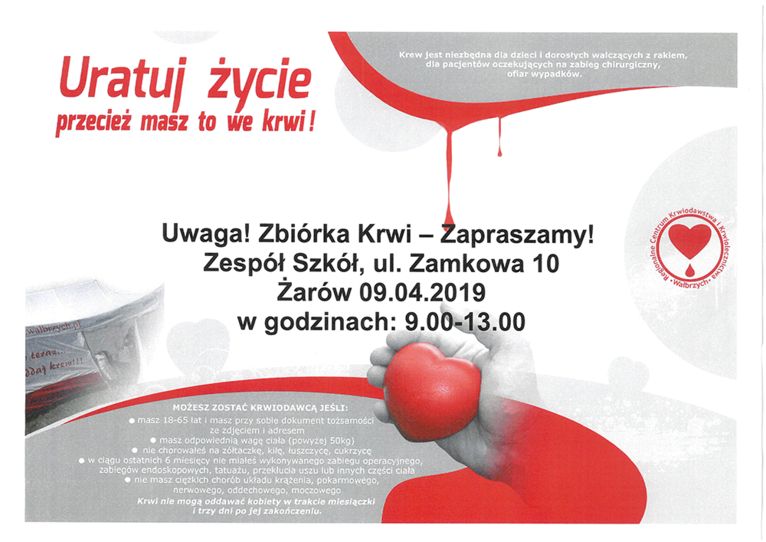 Żarów: Wiosenna zbiórka krwi