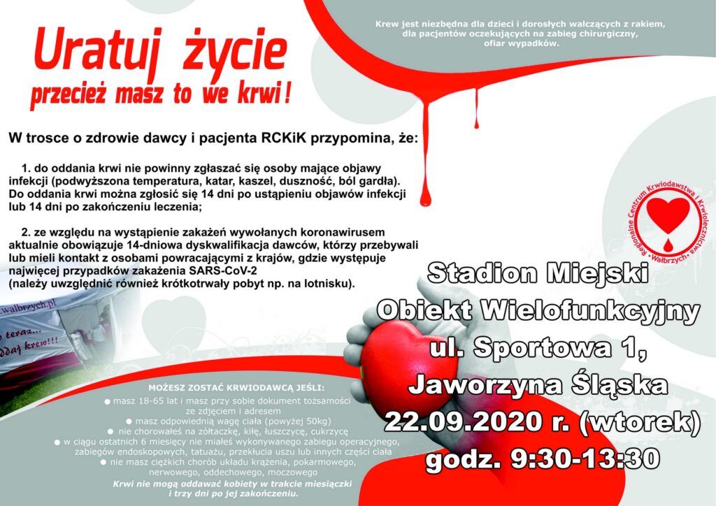 Jaworzyna Śląska: Zbiórka krwi