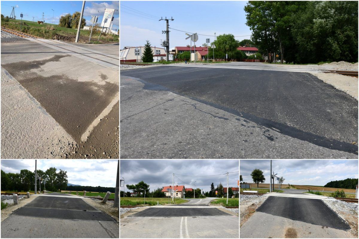 Gmina Marcinowice: Asfalt przy przejazdach