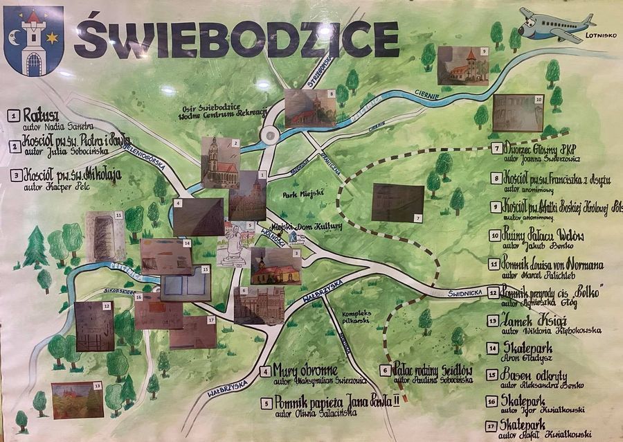 Świebodzice: Rysunkowa mapa