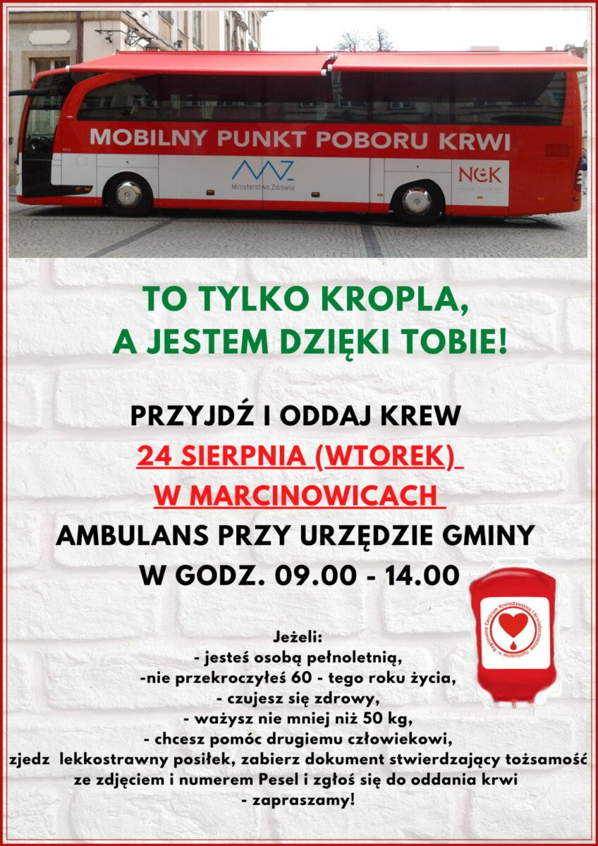 Marcinowice: Krwiodawcy poszukiwani
