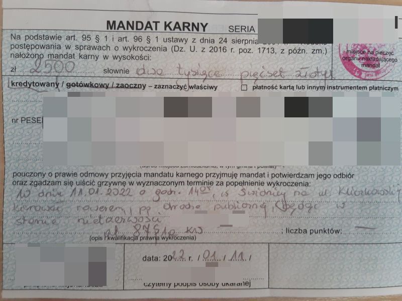 Świdnica: Z roweru do aresztu