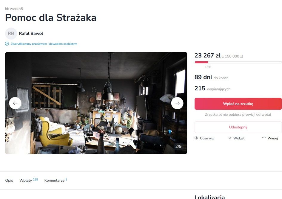 Burkatów: Pomoc dla strażaka