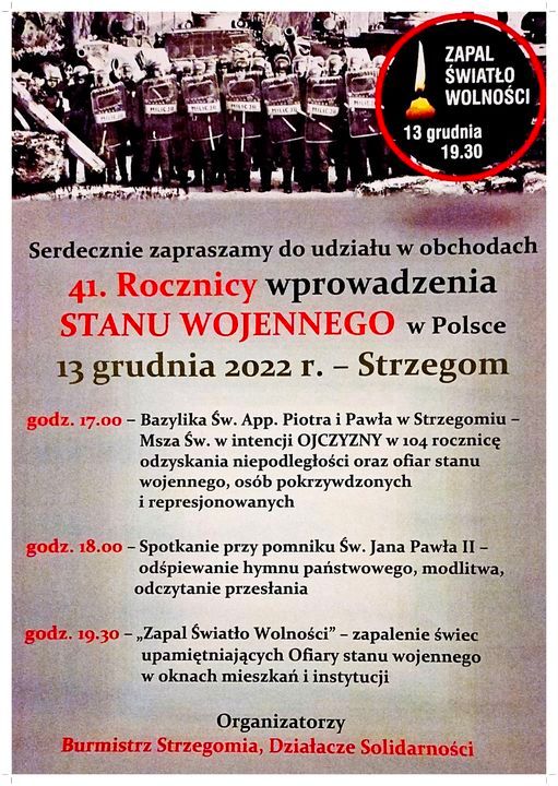 Strzegom: Rocznica stanu wojennego