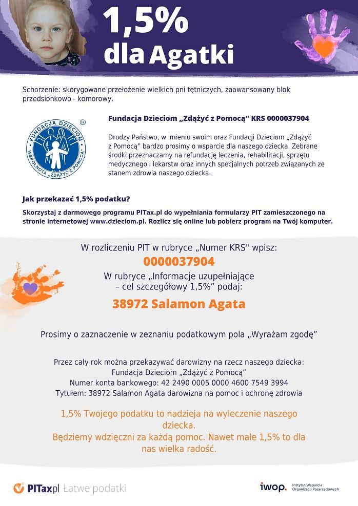 Jaworzyna Śląska: 1,5 procent dla Agatki