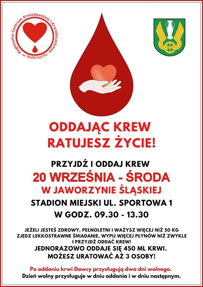Jaworzyna Śląska: Podziel się krwią