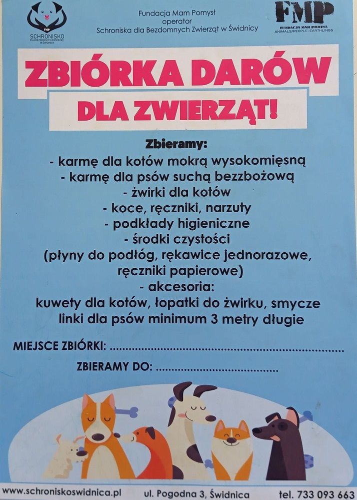 Świdnica: Zbiórka dla zwierząt