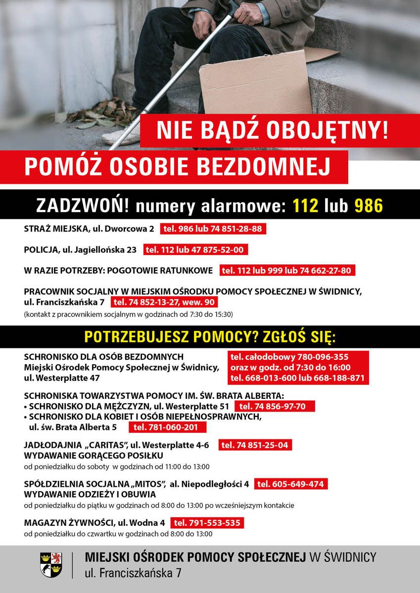 Świdnica/powiat świdnicki: Wykaz placówek pomocowych