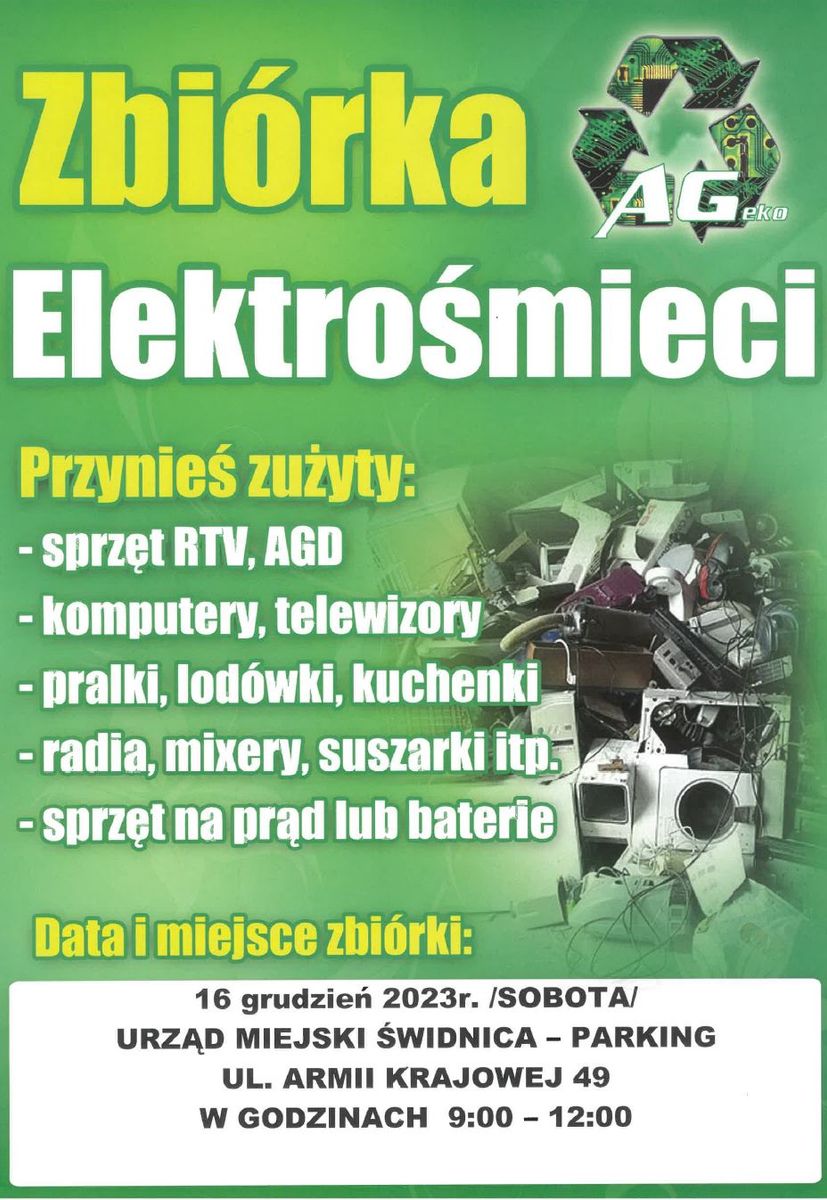 Świdnica: Przedświąteczna zbiórka elektrośmieci