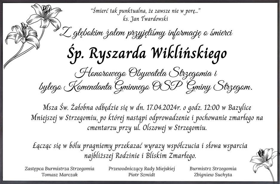 Strzegom: Zmarł Ryszard Wikliński