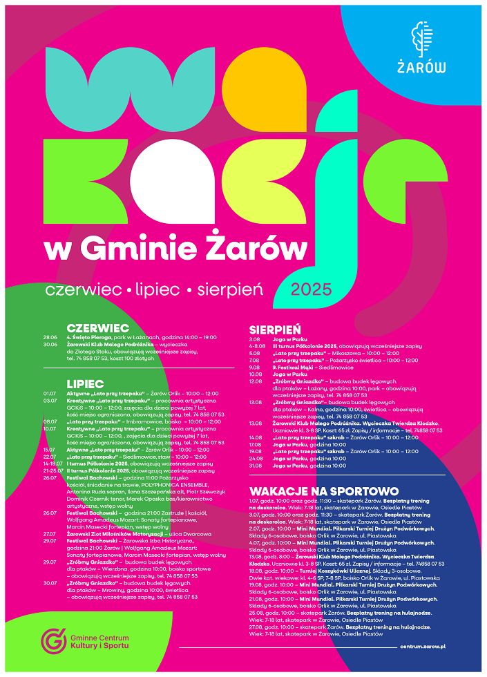 Gmina Żarów: Wakacje w gminie Żarów