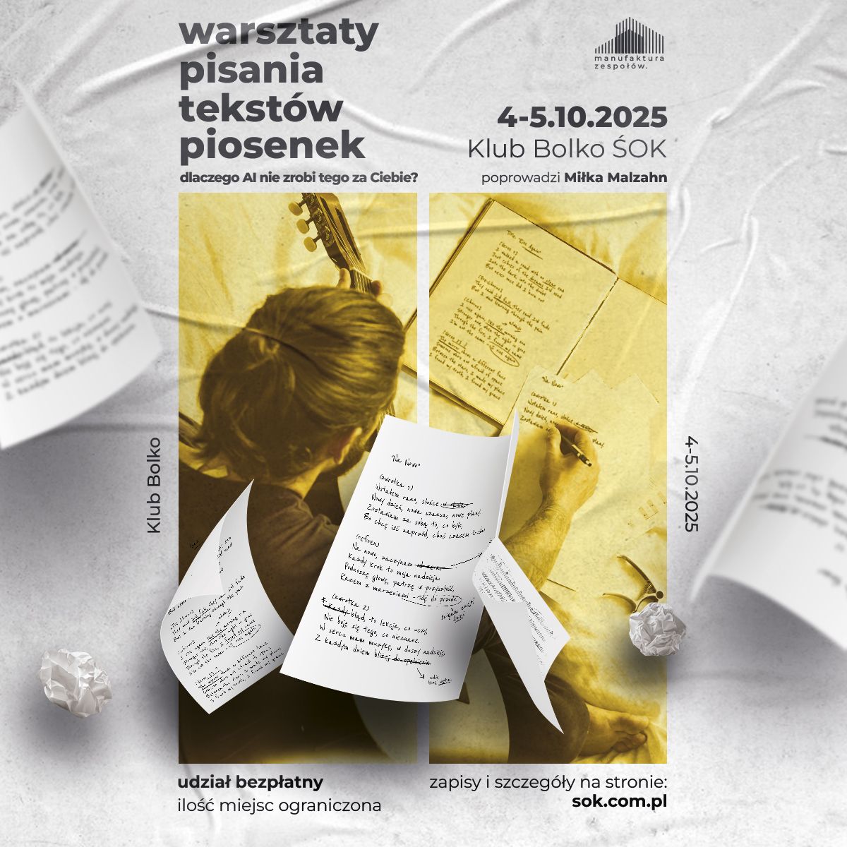 Świdnica: Warsztaty pisania tekstów piosenek