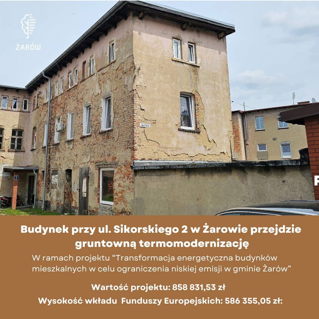 Żarów: Budynek na Sikorskiego do remontu